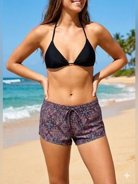 Volcom Boho Paisley Print Micro Swim Shorts